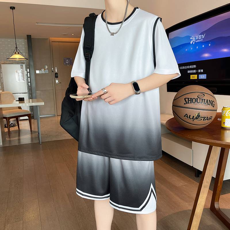 HGHG-B002 white and black (top+shorts)